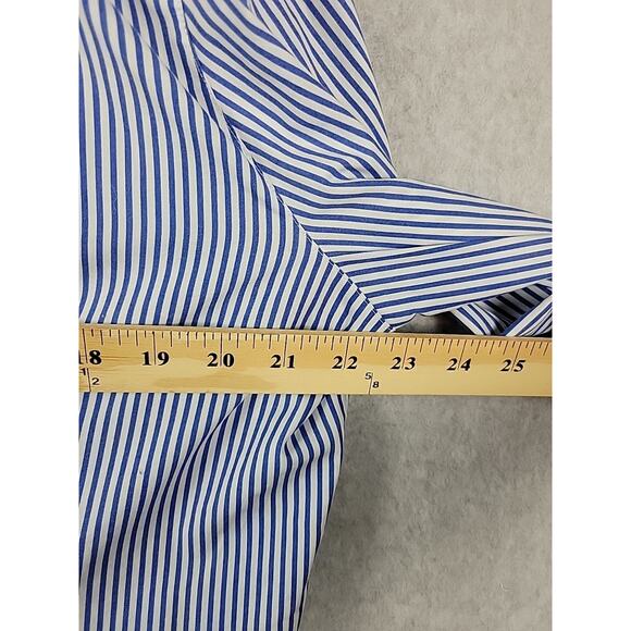 Foxcroft Wrinkle Free 100% Cotton Blue Striped LS Button Up Shirt Women Plus 18 - Picture 9 of 12